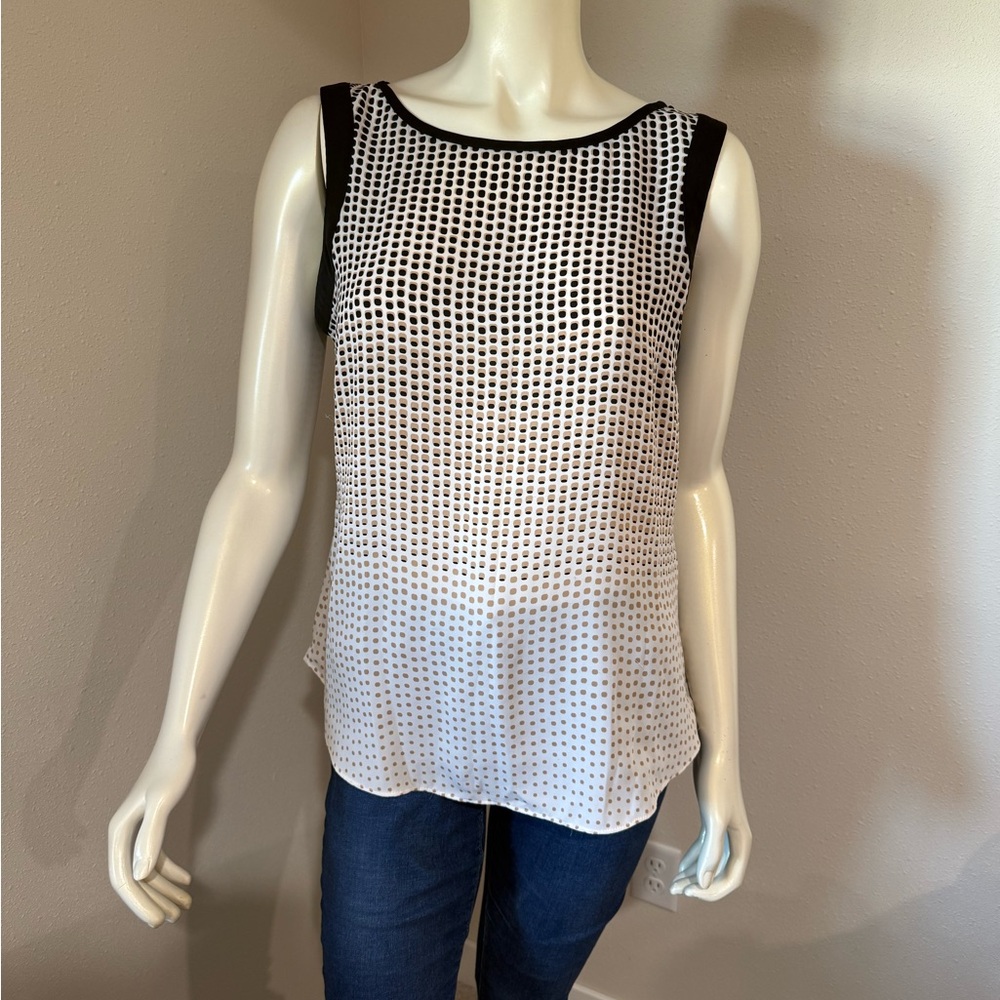 White House Black Market Monochrome Grid Tank Top